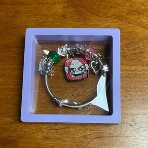 K-Pop Charm Bracelet with Pink and Green Beads